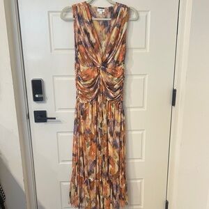 Nicole Miller Orange and Purple Maxi Dress